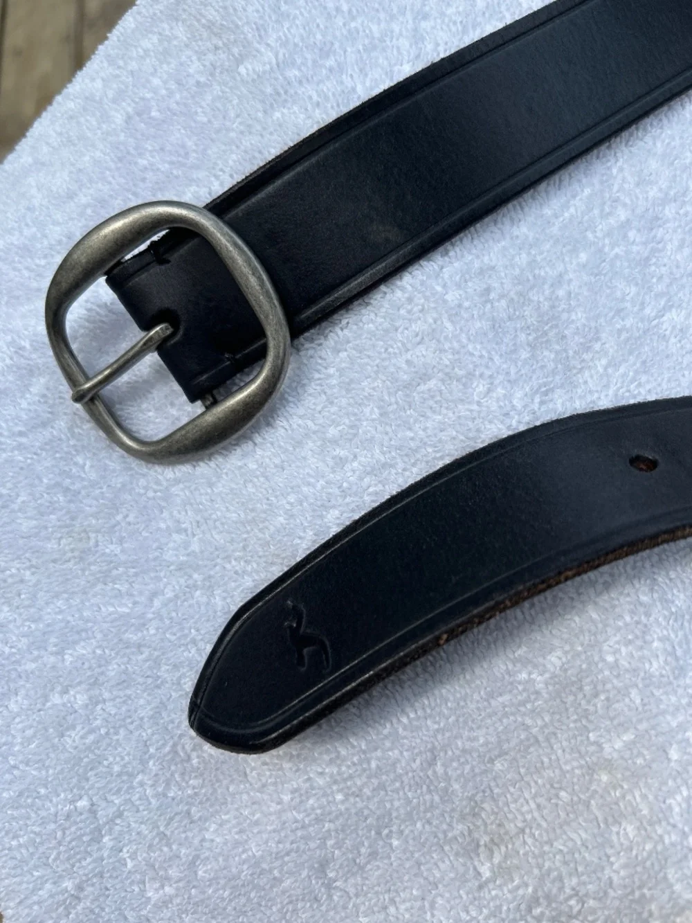 Holister black 100% buffalo leather belt